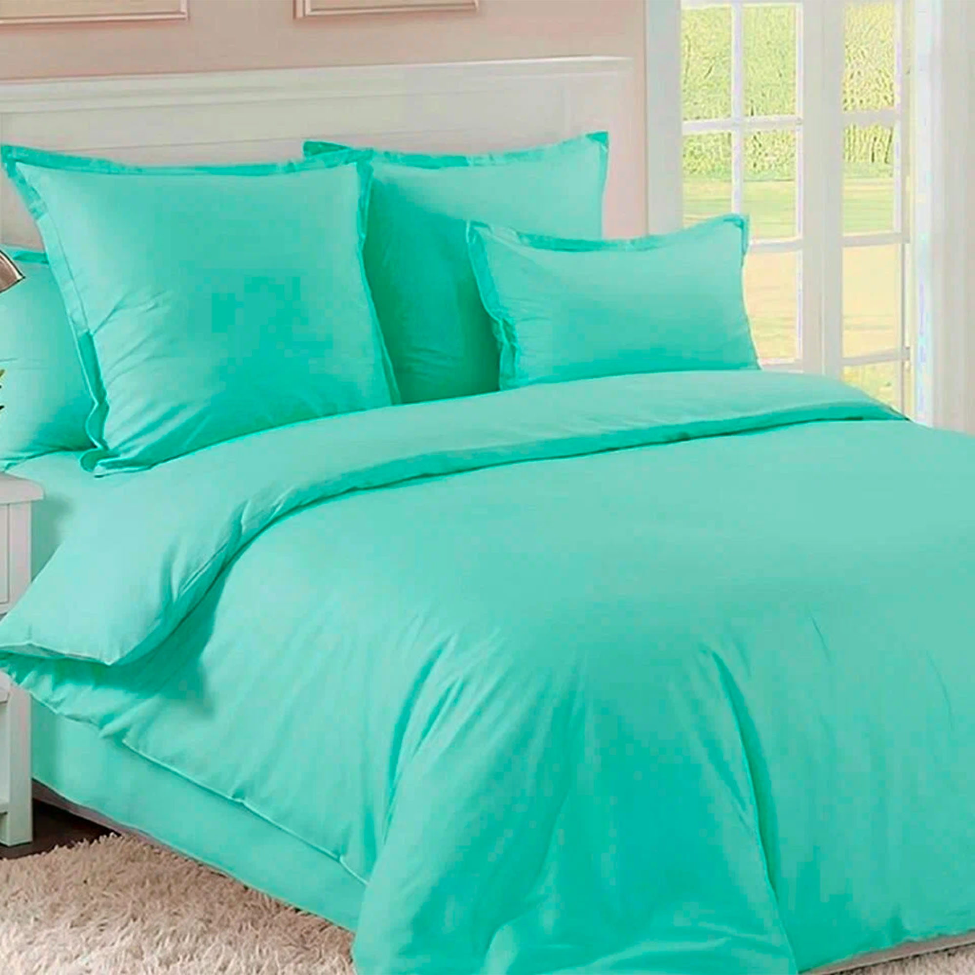 Комплект постельного белья 1,5 (50*70) ДомВелл Поплин Соло Ментол