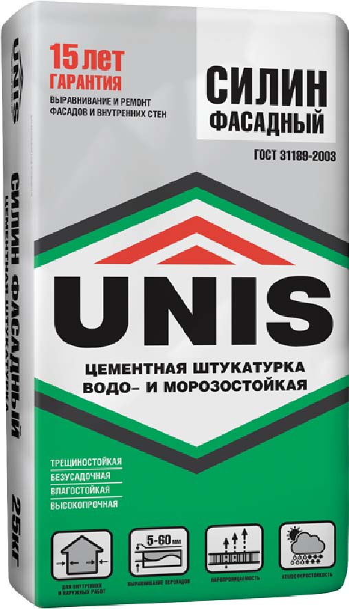 Штукатурка 25кг Юнис "СИЛИН  фасадный