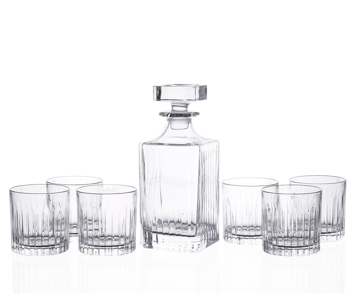 Набор для виски 7 предметов 360мл Cristalleria Italiana Timeless Style Графин750мл стаканы