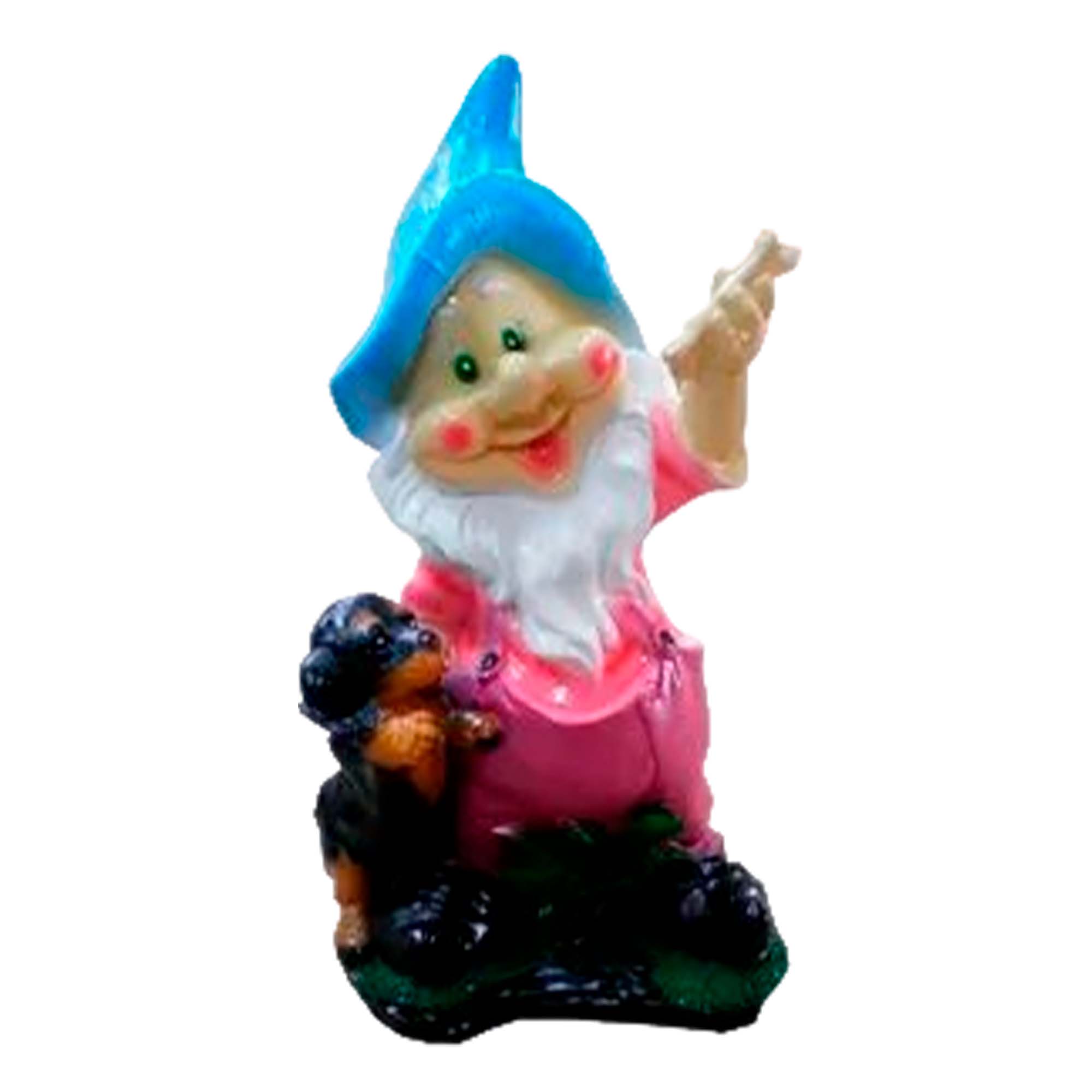 Фигурка садовая Гном с щенком 22х41 см
