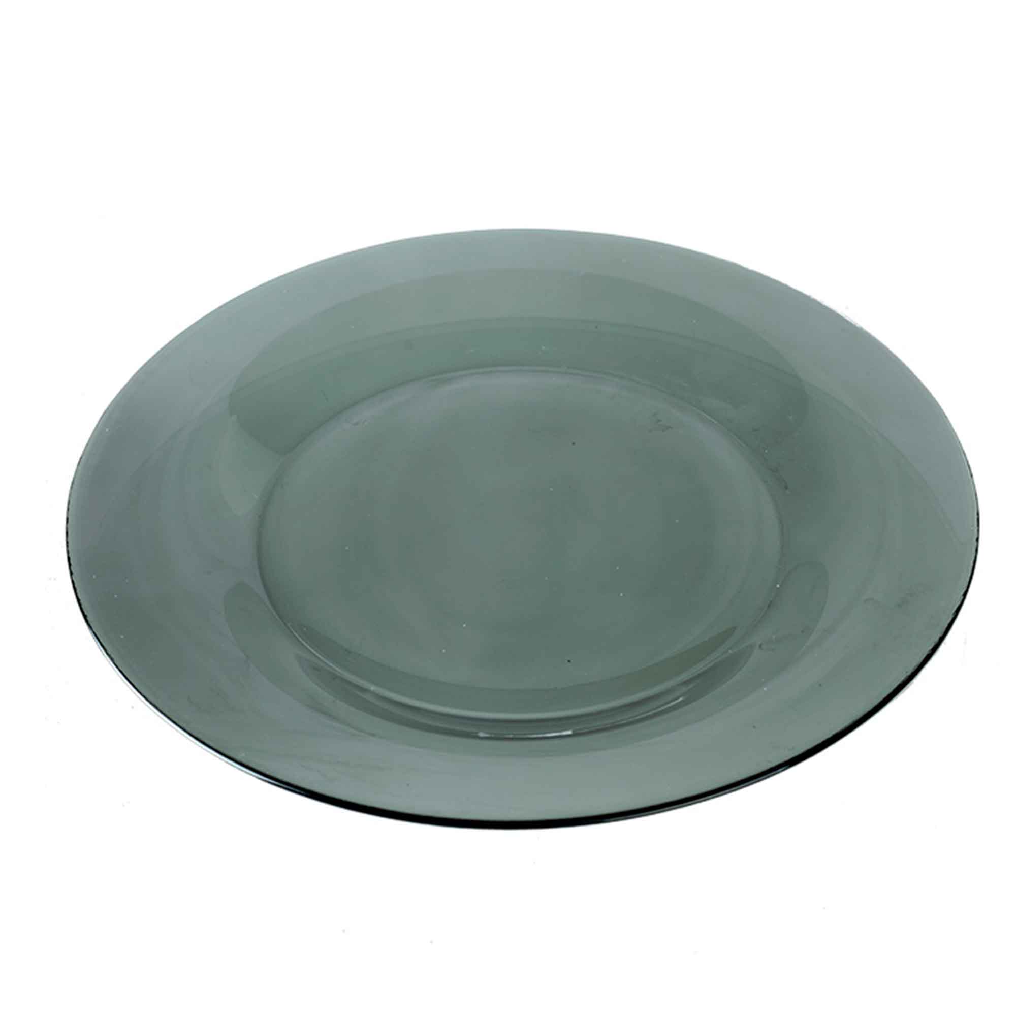 Тарелка 250мм обеденная стекло  СИМПАТИЯ ГРАФИТ 