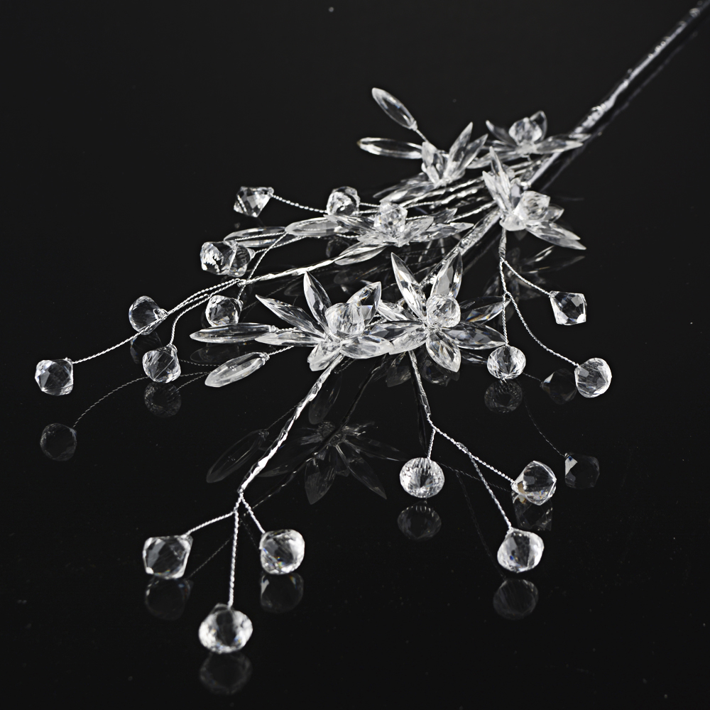 Цветок декоративный стеклярус 67см SA6