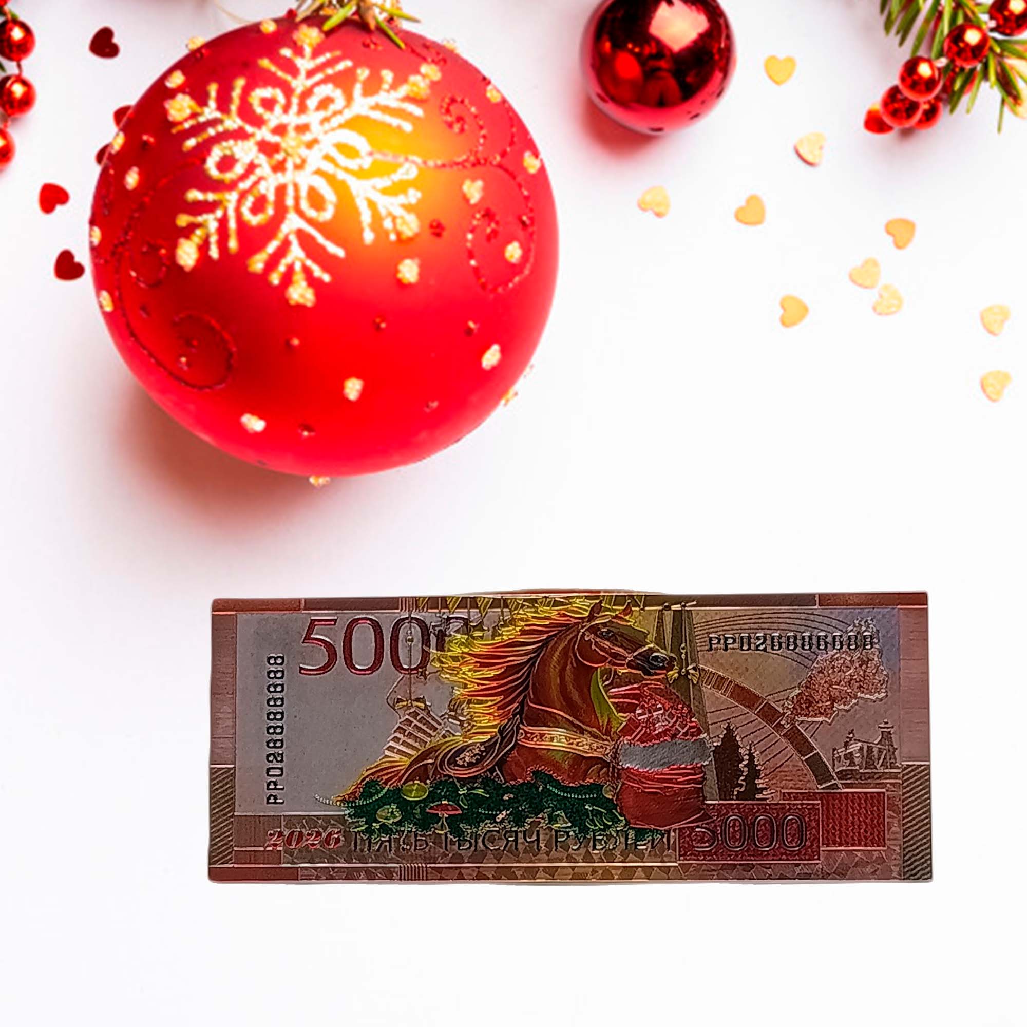 Магнит новогодний Купюра 15х6см РД17785
