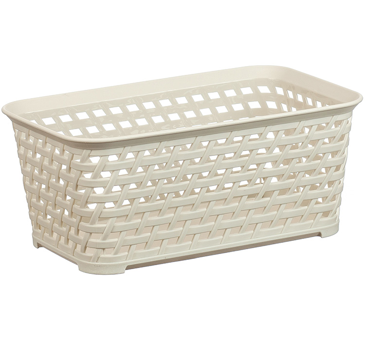 Ящик хозяйственный 2,2л РОТАНГ 240х150х100мм белый ротанг