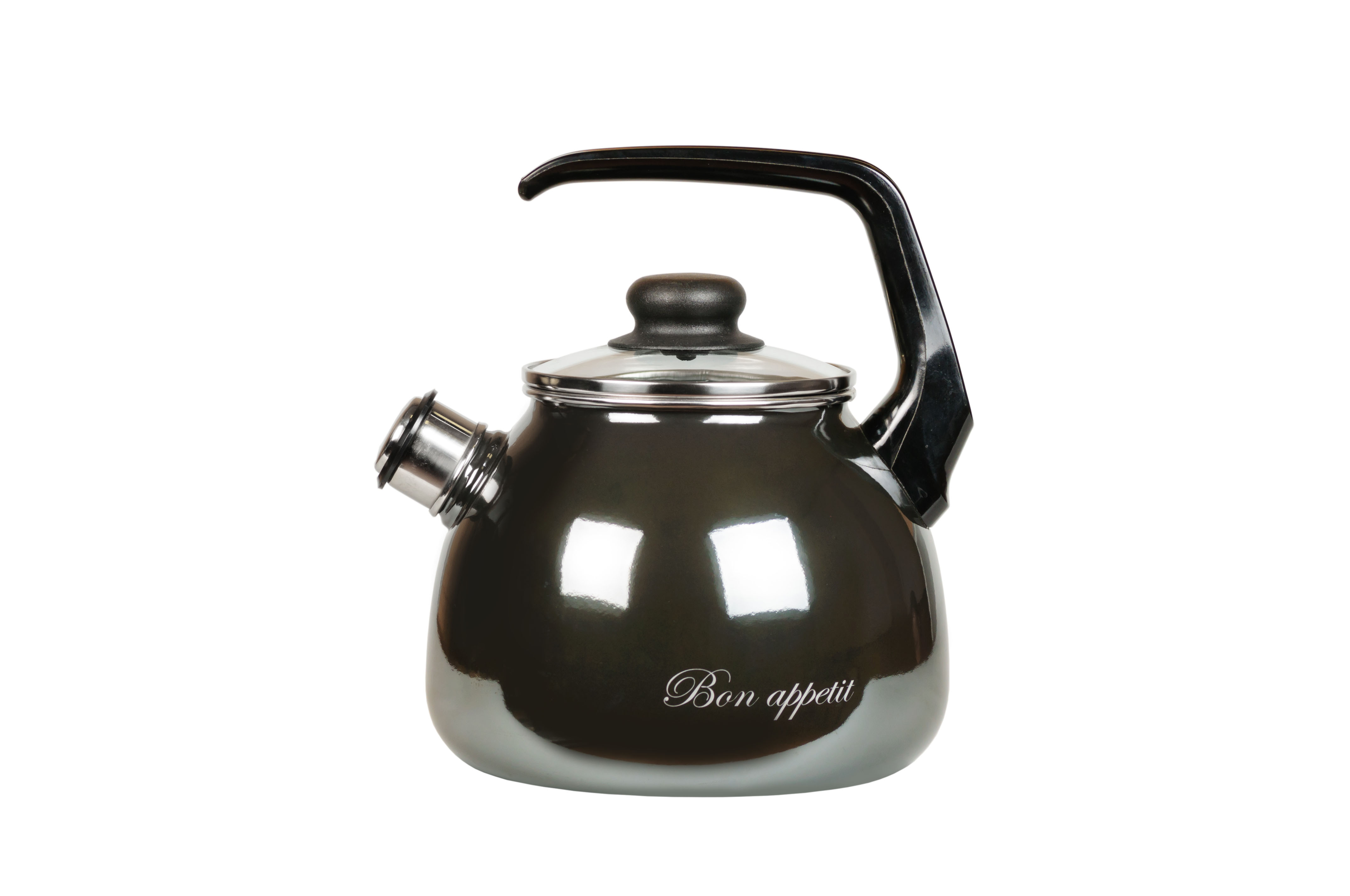 Чайник 3,0л эмал сф. со св."Bon appetit" мокрый асфальт Череповец