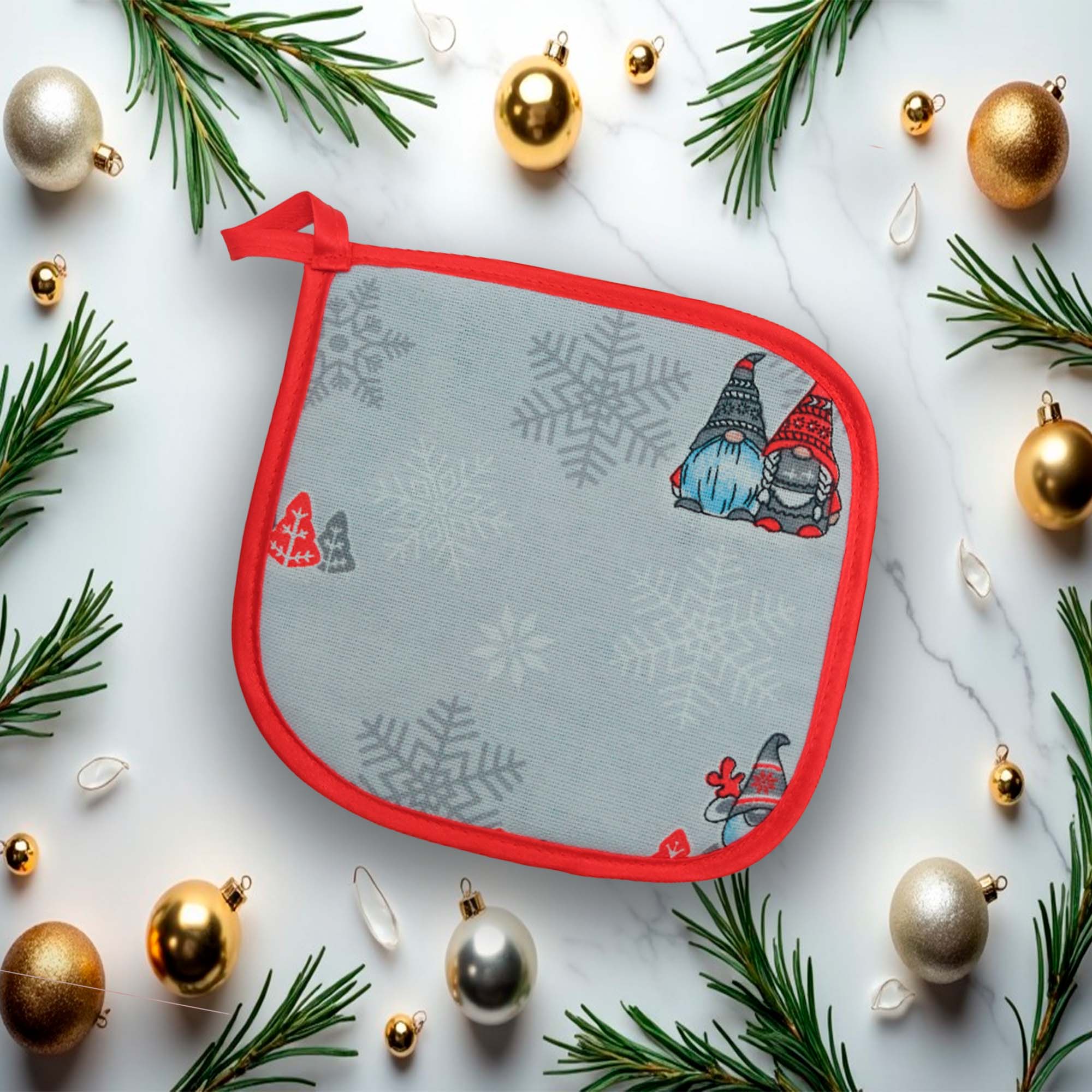 Прихватка 18*19 кухонная из рогожки ДомВелл 51426 Лесные гномы