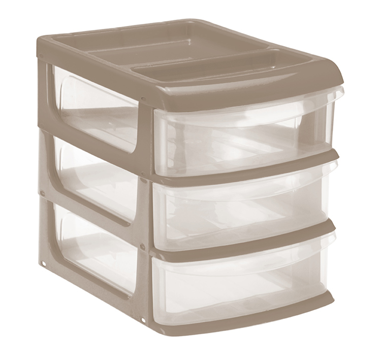 Бокс универсальный малый (3 секции) капучино