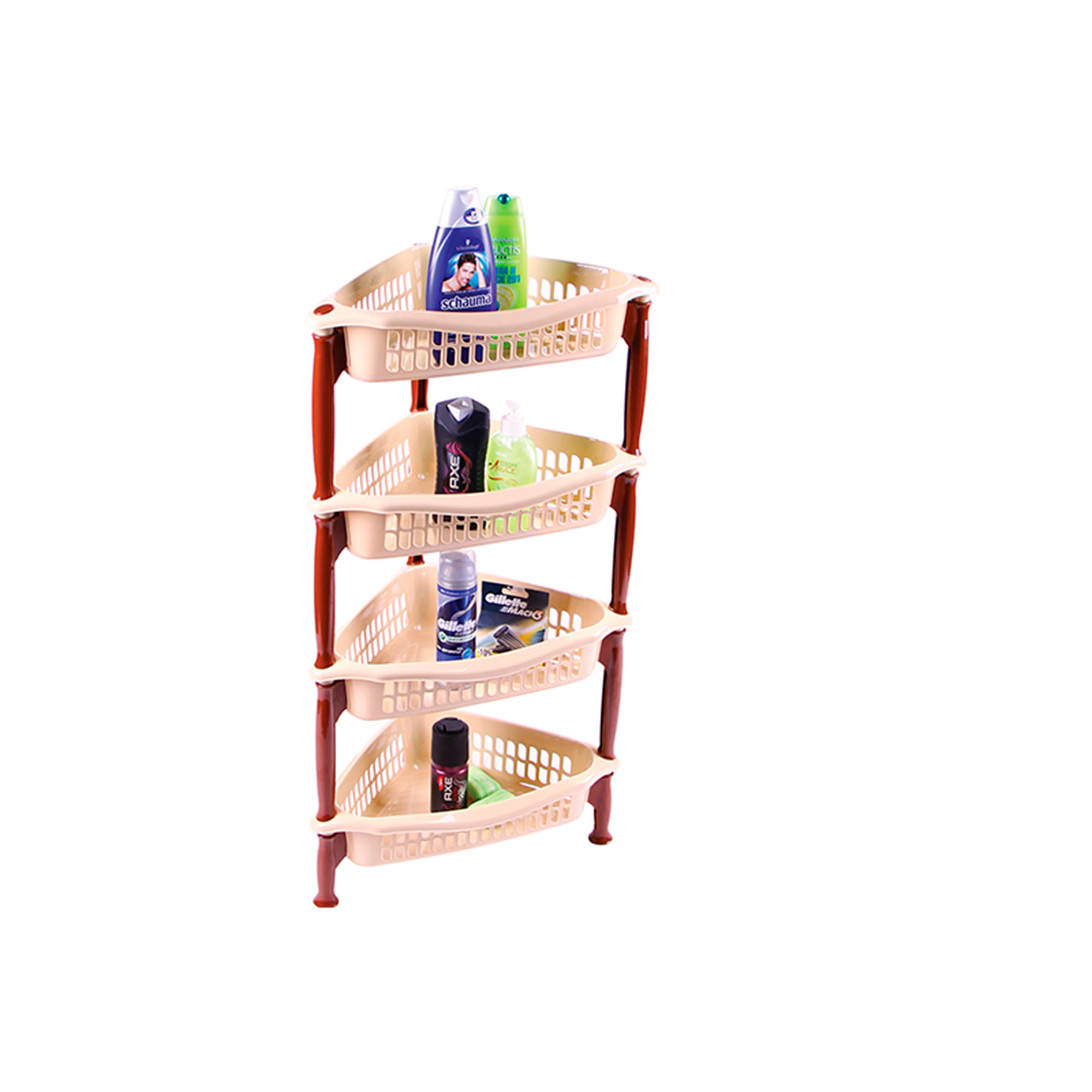 Этажерка угловая 4-х секционная молочный 