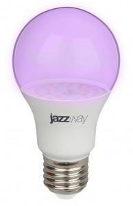 Фито лампа св/д для растений Jazzway A60 E27 9W 10мкм/с прозр. IP20 60x112 ФИТО .5008946