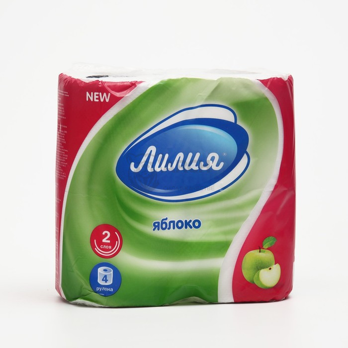 Бумага туалетная 4шт Лилия Яблоко 2сл белый цвет