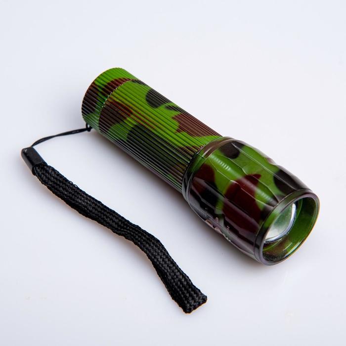 Фонарь ручной "Камуфляж", 3 ААА, 10 х 3.5 см 1527953