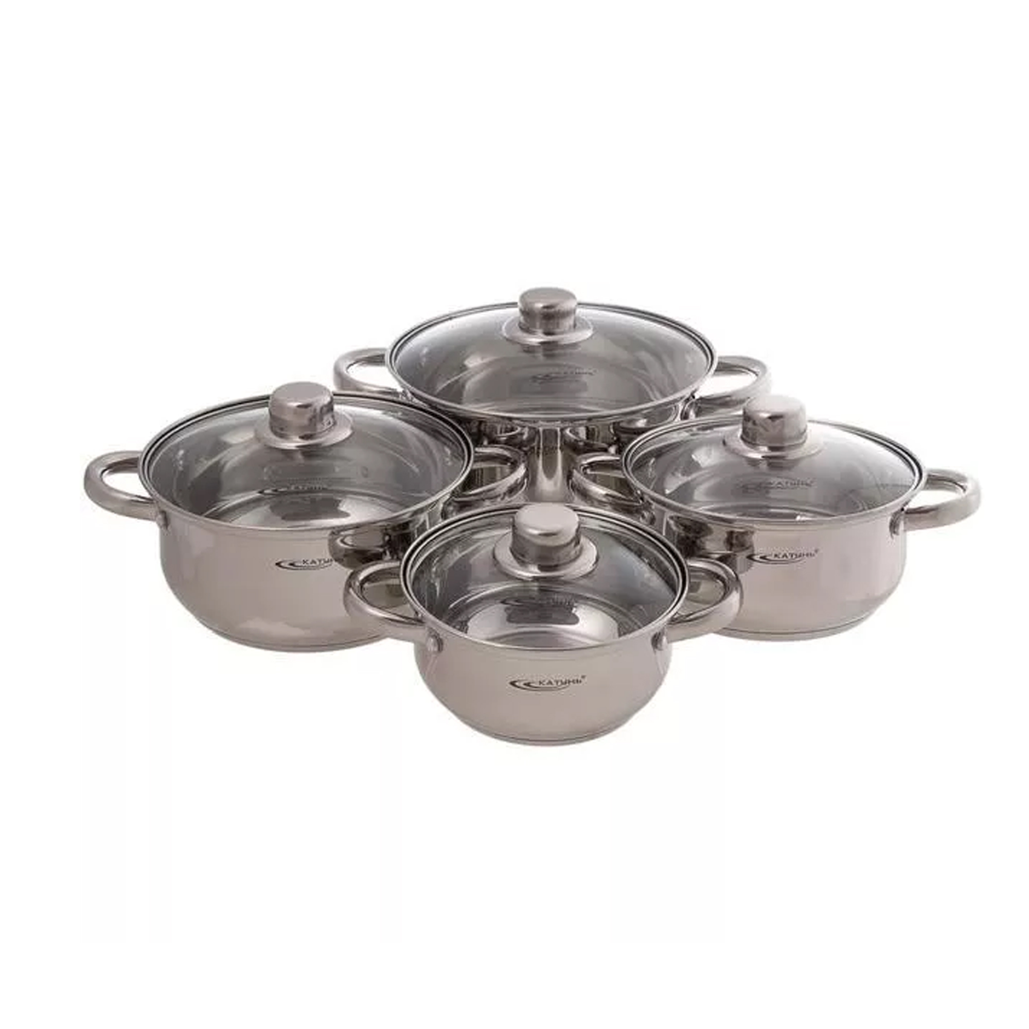 Набор посуды нержавеющая сталь, 4пр ГРЕТТА (1,6л +2,2л + 3,2л + 4,2л) в подар.упак.