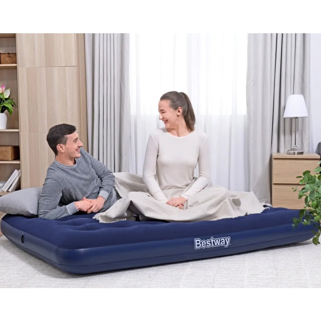 Матрас надувной флокированный 191х137х22см 2-х местный Double Full