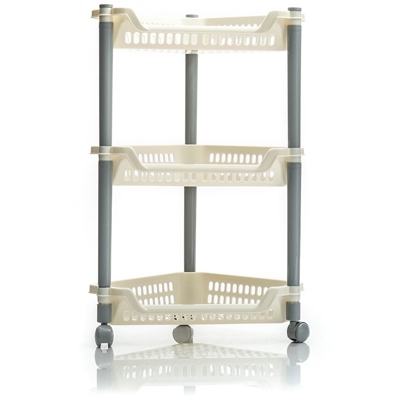 Этажерка угловая 3 секции на колесах