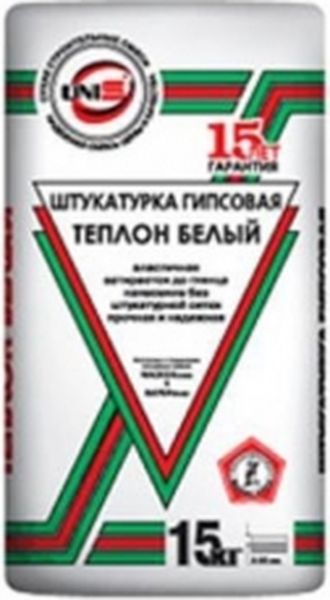 Штукатурка гипсовая 15кг  Юнис "ТЕПЛОН" белая 