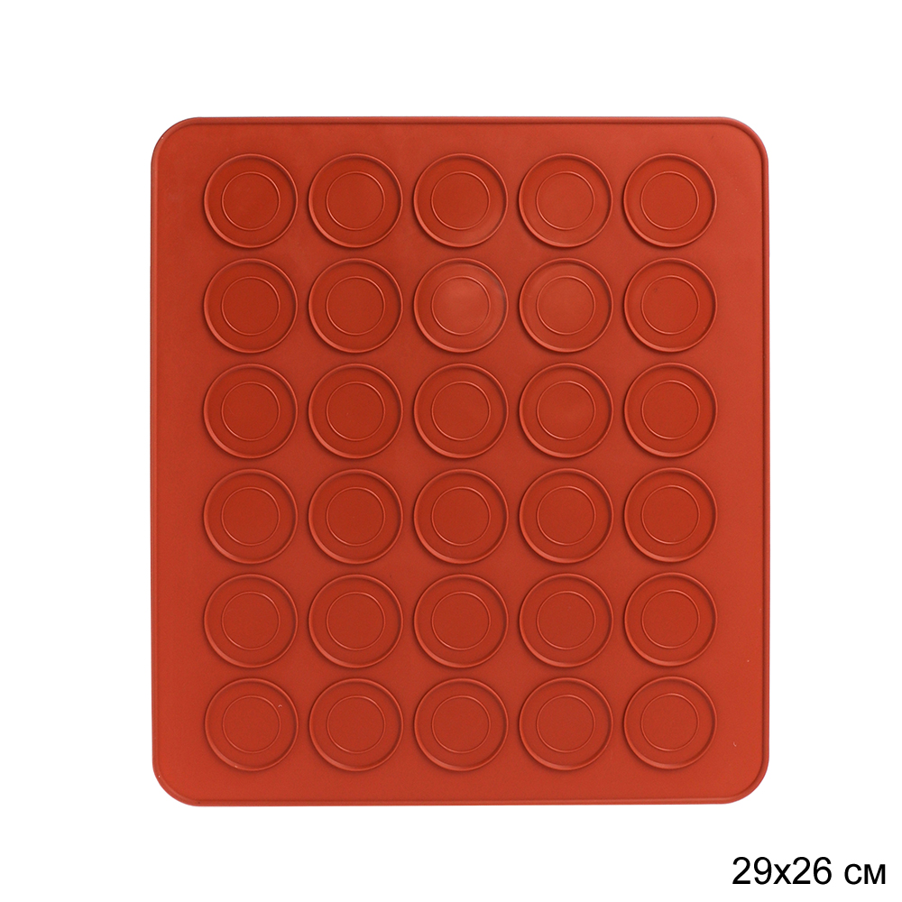 Коврик силиконовый 29х26см 30ячеек для макарун (макаронс) F-474 тонкий 0,07