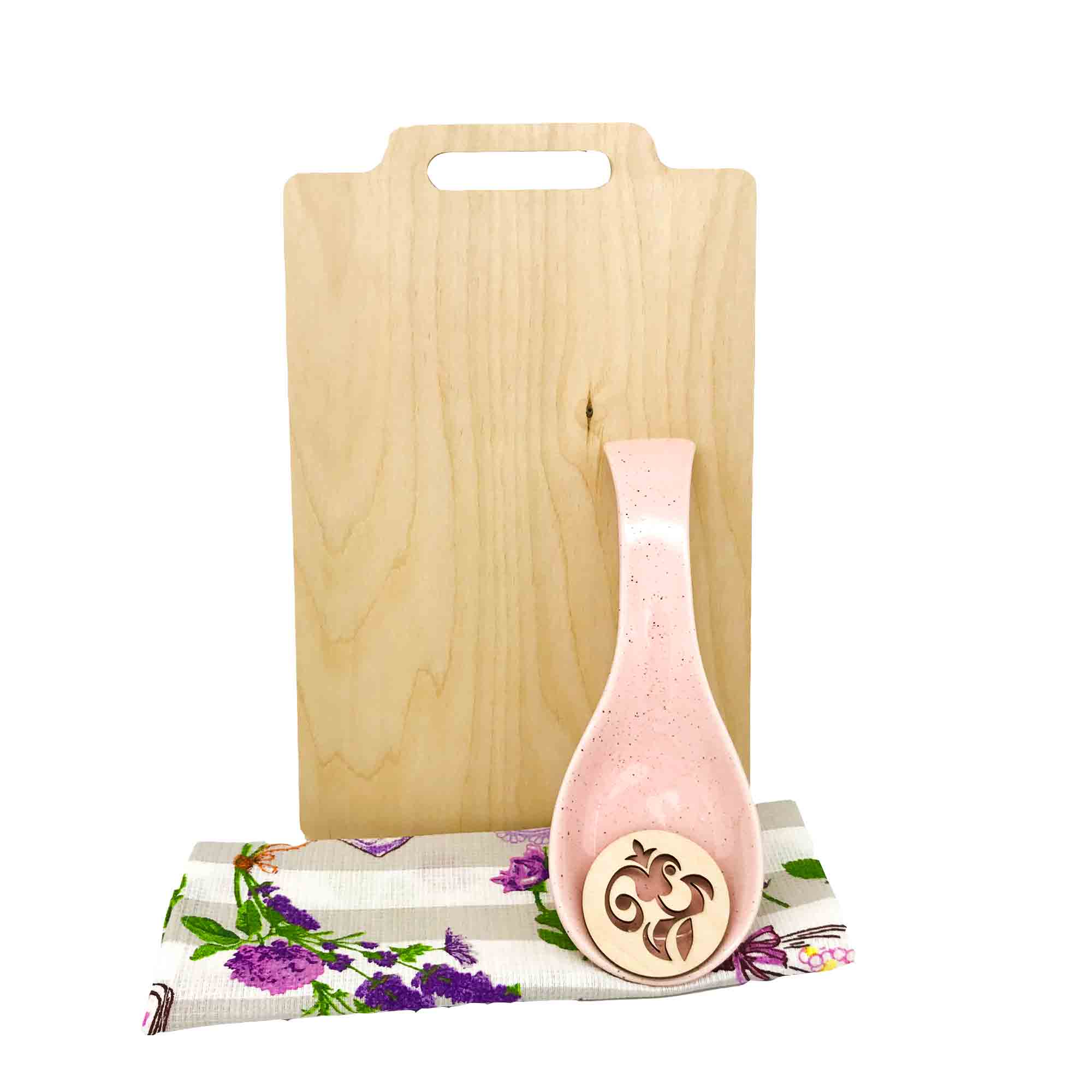 Набор "Любимые ручки" ДомВелл (Доска 357*232*8+Пол. 36*60+Подст.под ложку+Подставка под кружку)