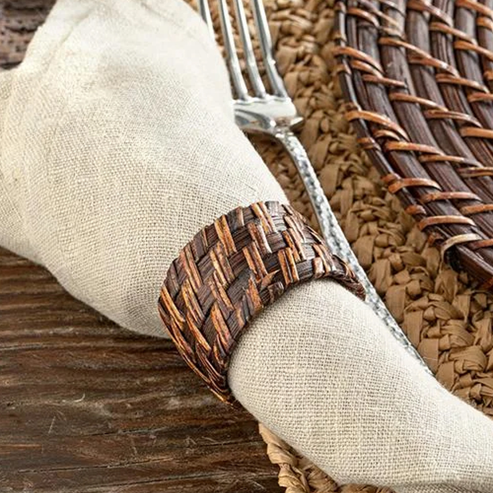 Кольцо для салфеток 5x5см, Aidan Коричневый, Ротанг