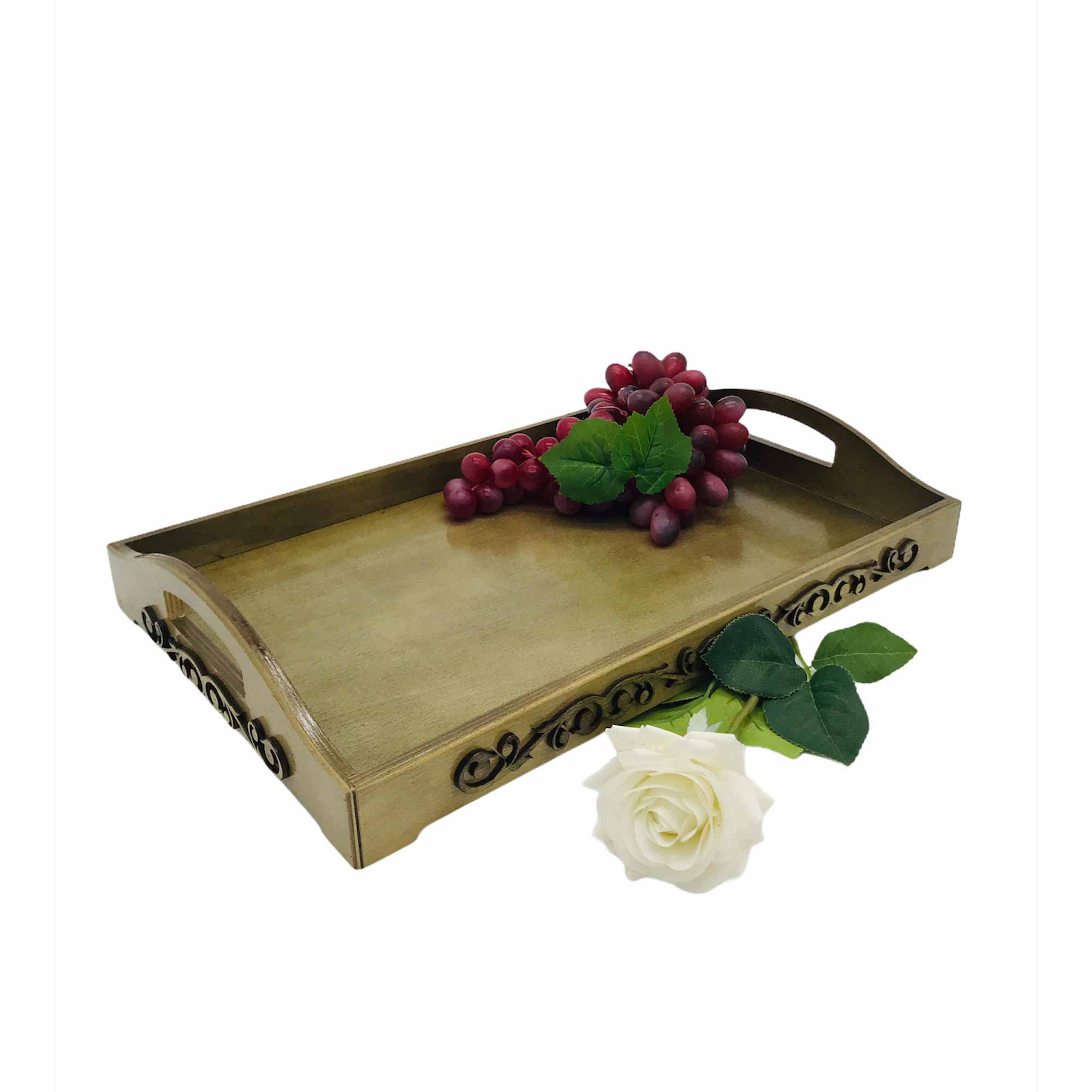 Поднос 41,8х27,5х7см декоративный прямоугольный ДомВуд Экошпон Ф132/Д132