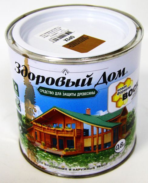 Средство деревозащитное 0,8л 2в1 Орех Здоровый дом Л-С