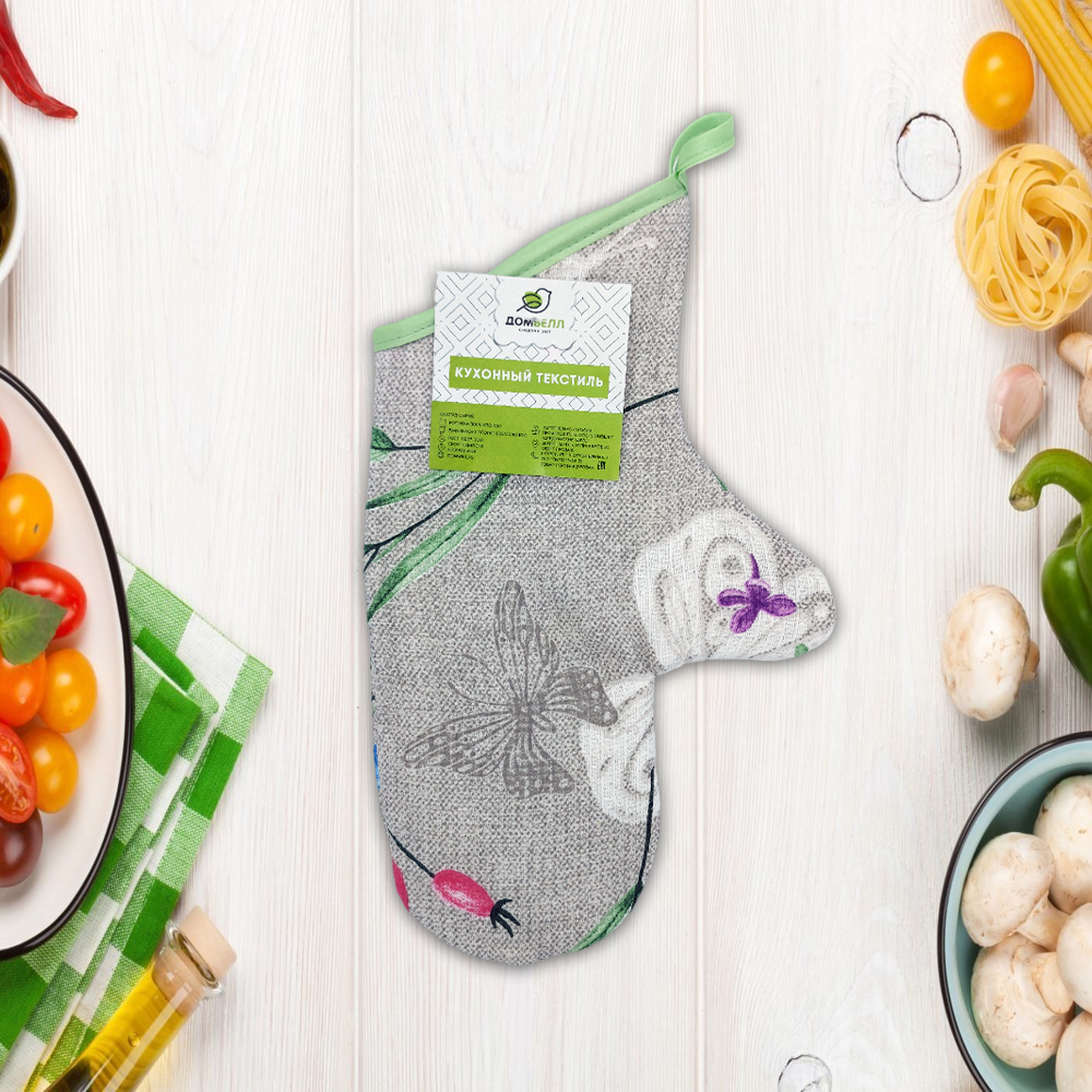 Варежка кухонная ДомВелл Вафельная Бабочки 5131/1 Варежка кухонная ДомВелл Вафельная Бабочки 5131/1