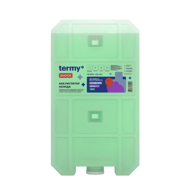 Аккумулятор холода Termy Shock 600 мл, водно-солевой, 0  -15 (зеленый)
