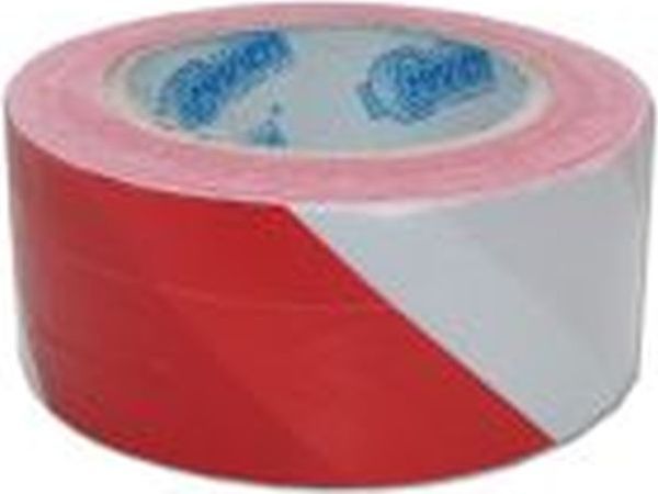 Лента сигнальная для ограждений 50ммх200м (красно-белая) /Р/