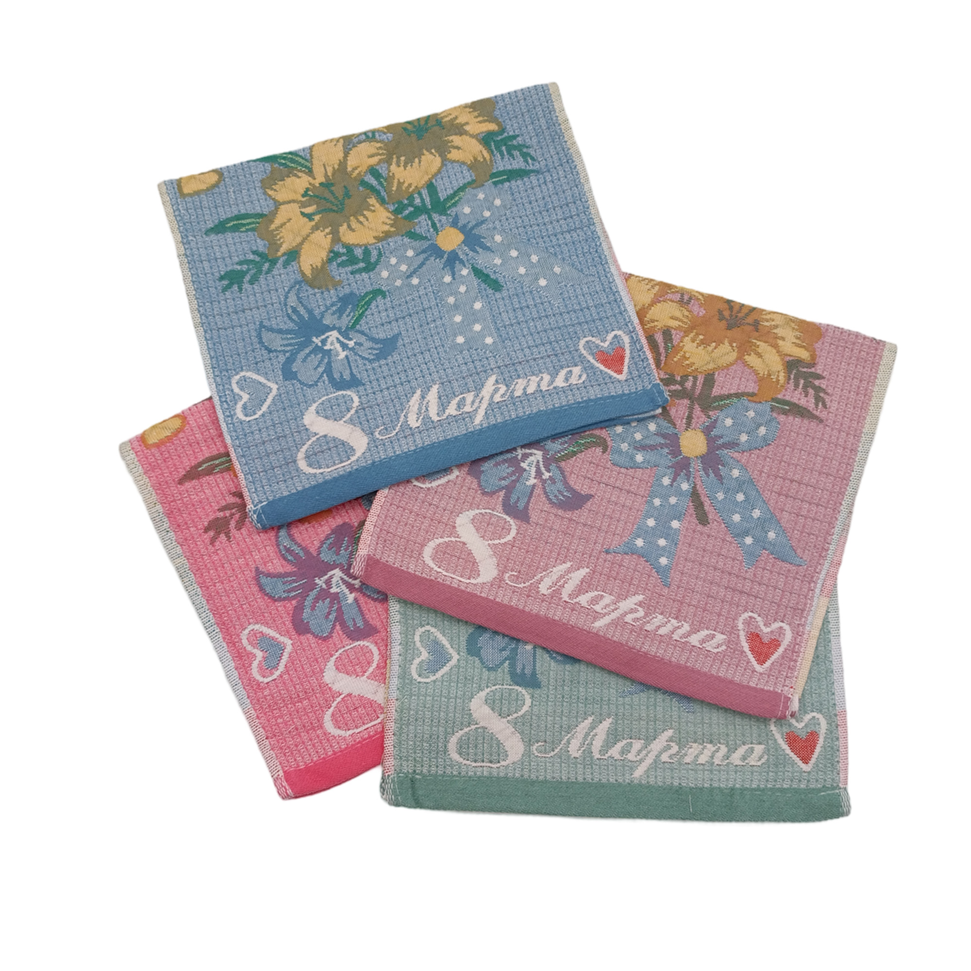 Полотенце 25х50см 8 Марта, стеганое, хлопок