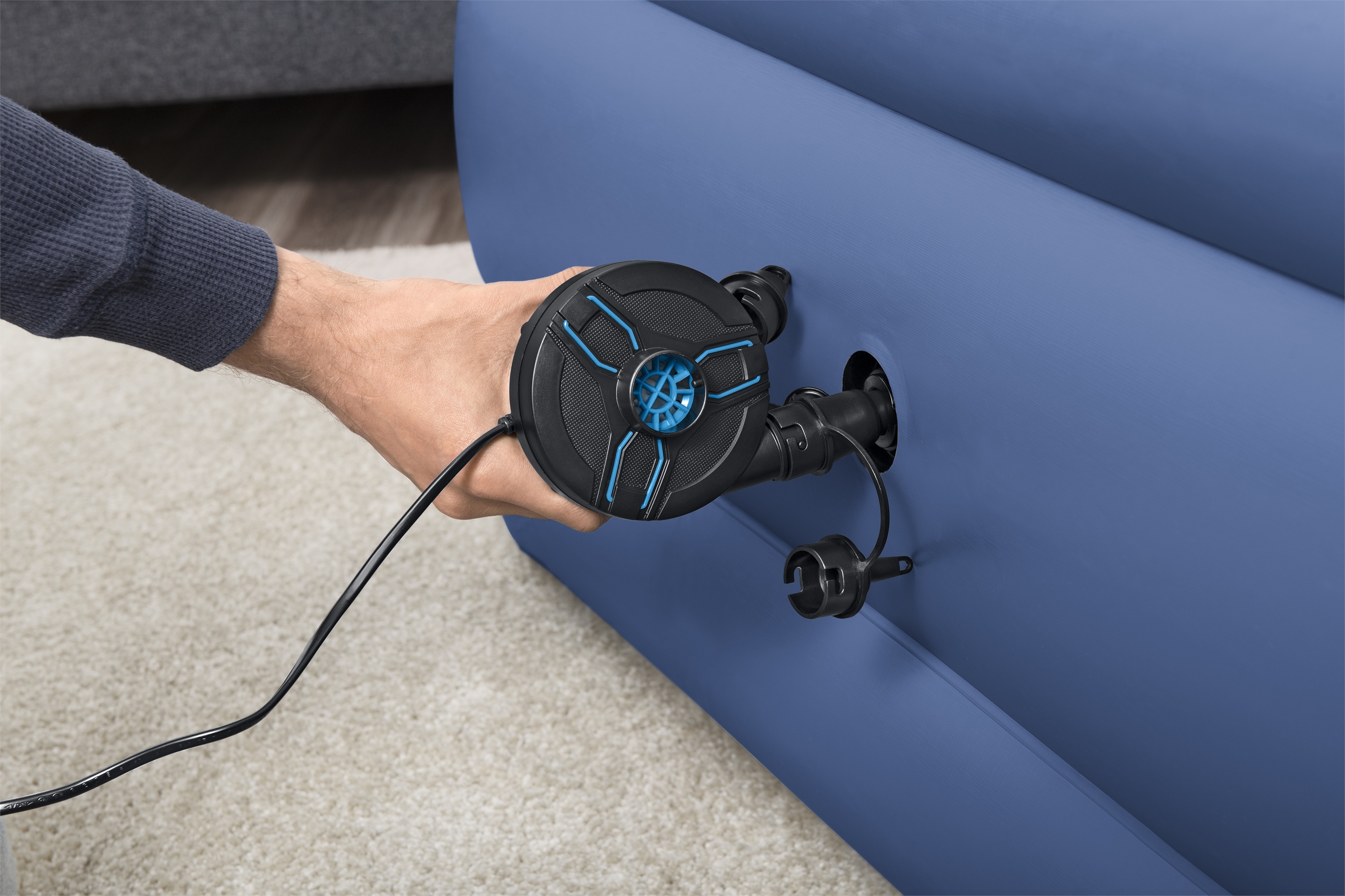 Насос электрический 220В, 680 л/мин, 3 насадки, 