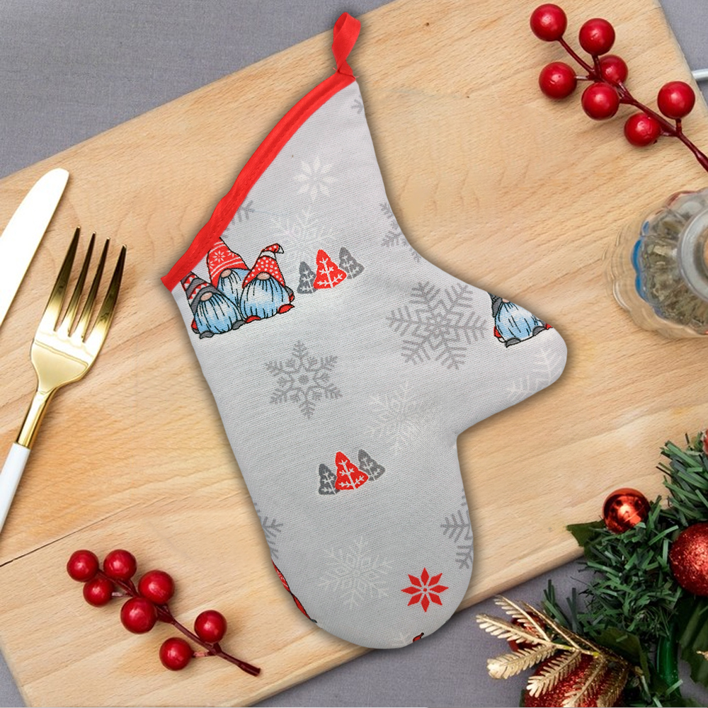 Варежка 35*22 кухонная из рогожки ДомВелл 51426 Лесные гномы