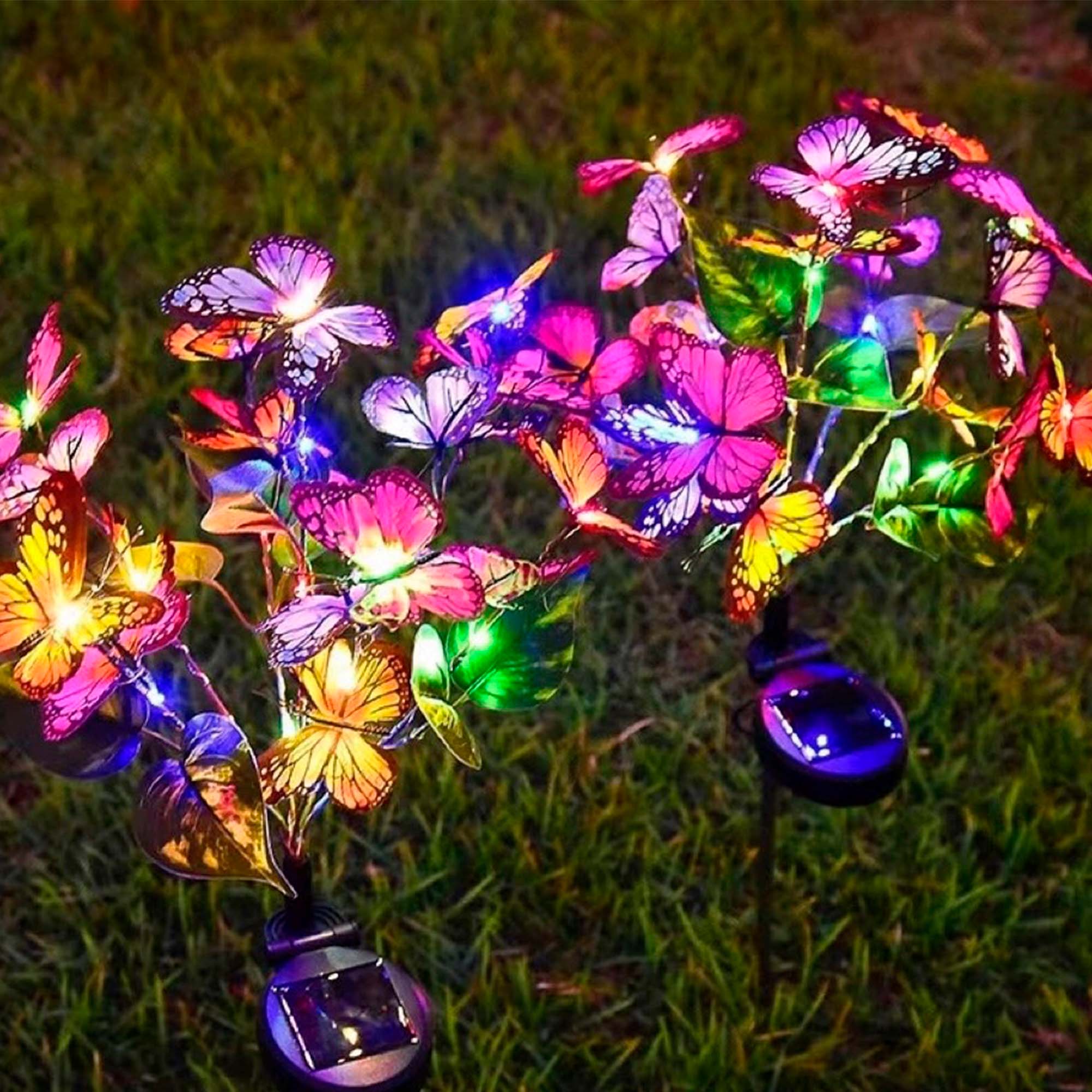 Светильник садовый на солнечной батарее 70см Бабочки(6)