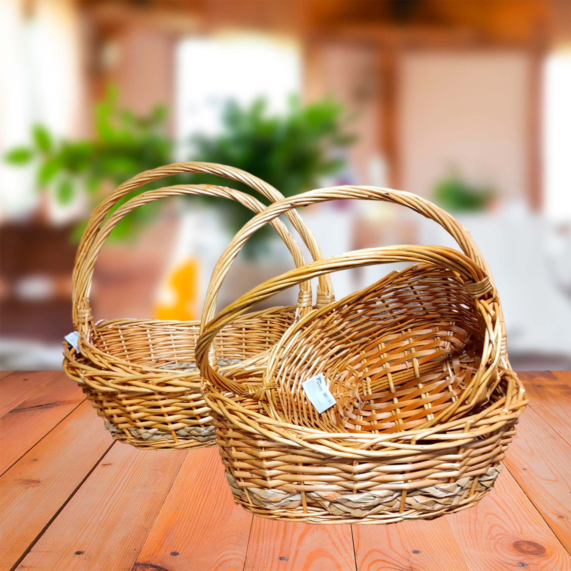 Корзинки плетеные из 4 предметов 31х20см, 35х27см, 42х33см, 50х41см РД81969