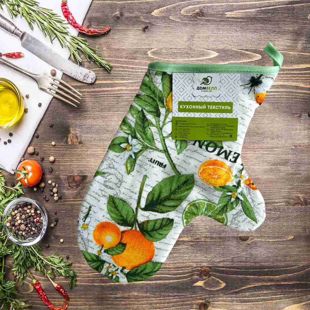 Варежка кухонная ДомВелл рогожка Сиеста 3115/1 Варежка кухонная ДомВелл рогожка Сиеста 3115/1