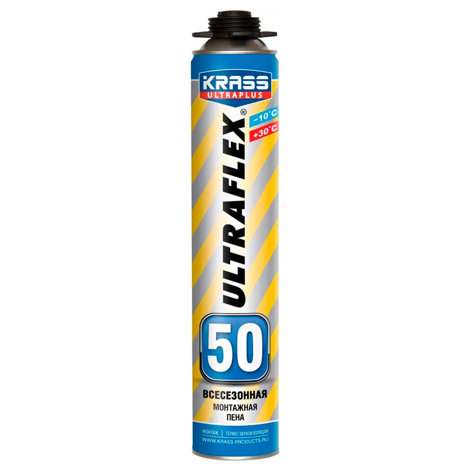 Пена монтажная KRASS ULTRAFLEX 50 Пистолетная Всесезонная 0,7л