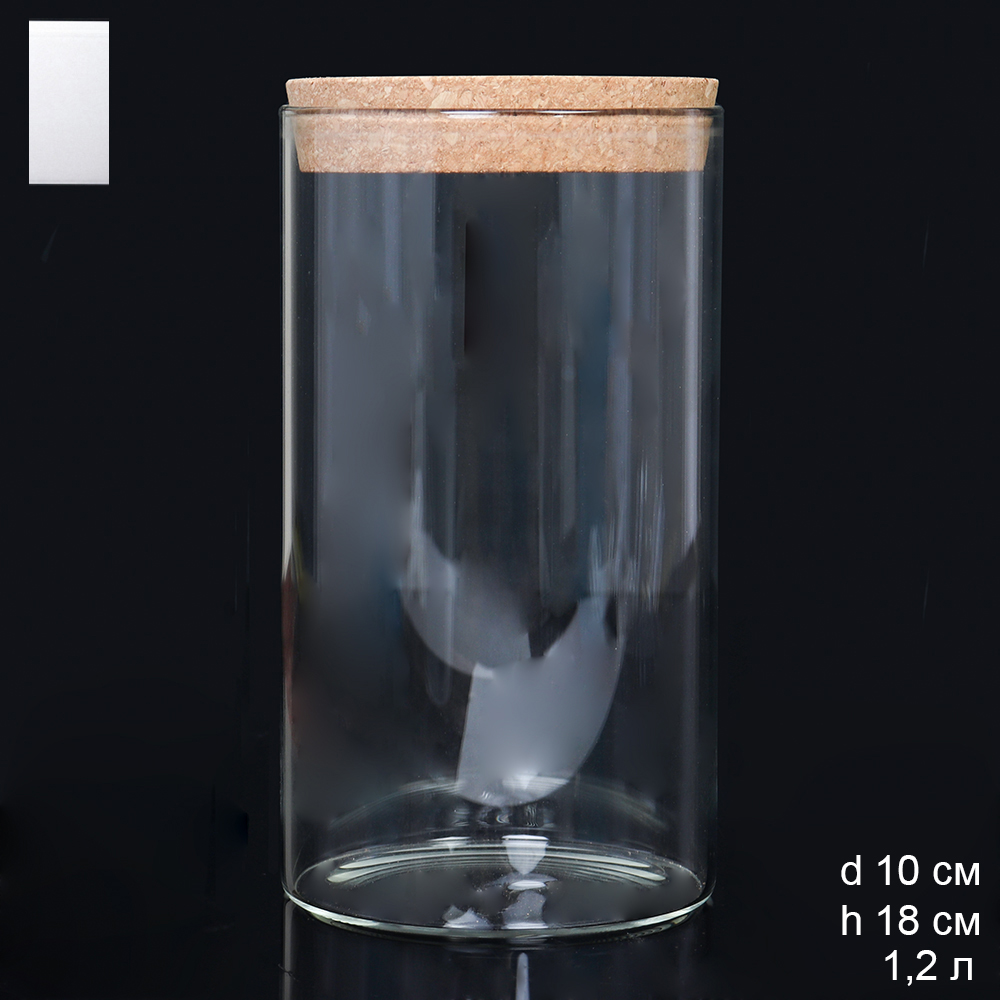 Банка 1,2л для сыпучих  LCSC2122 Бамбуковая пробка