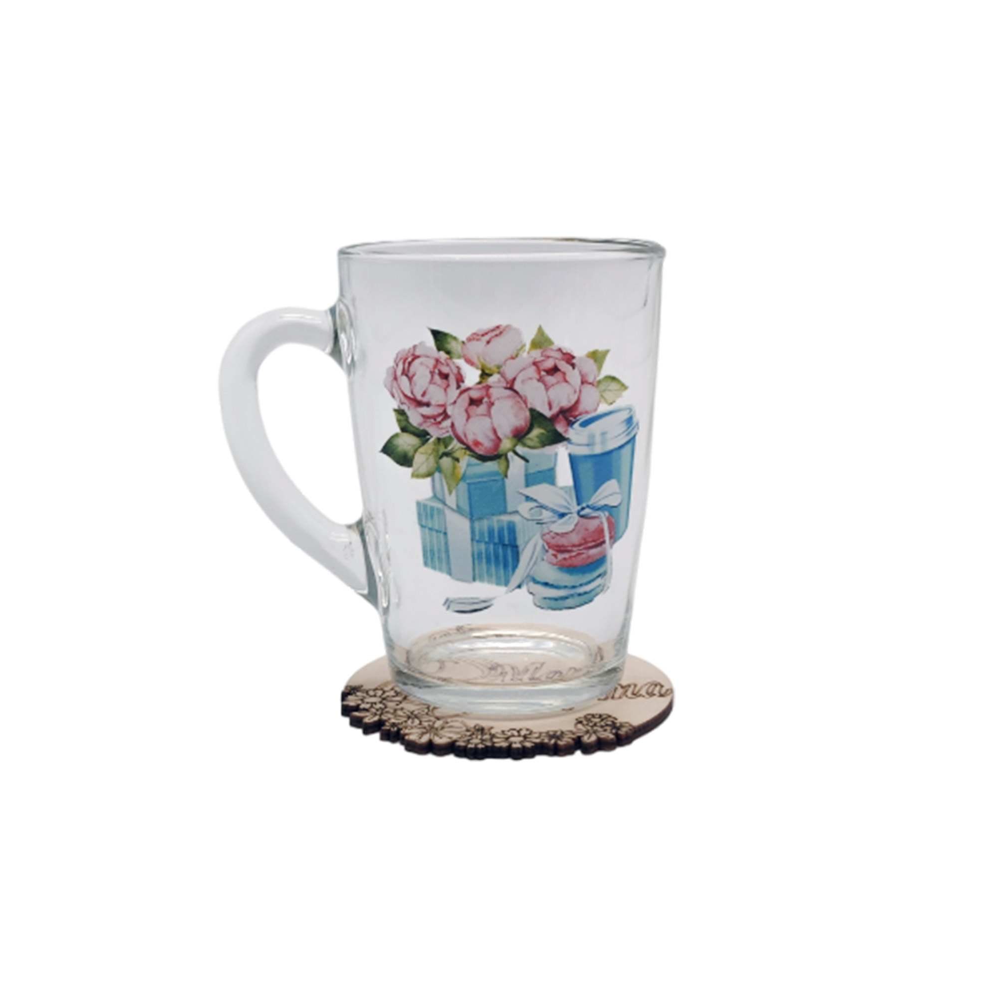 Набор ДомВуд 8 марта (Кружка + подставка под кружку d 85мм) Н421