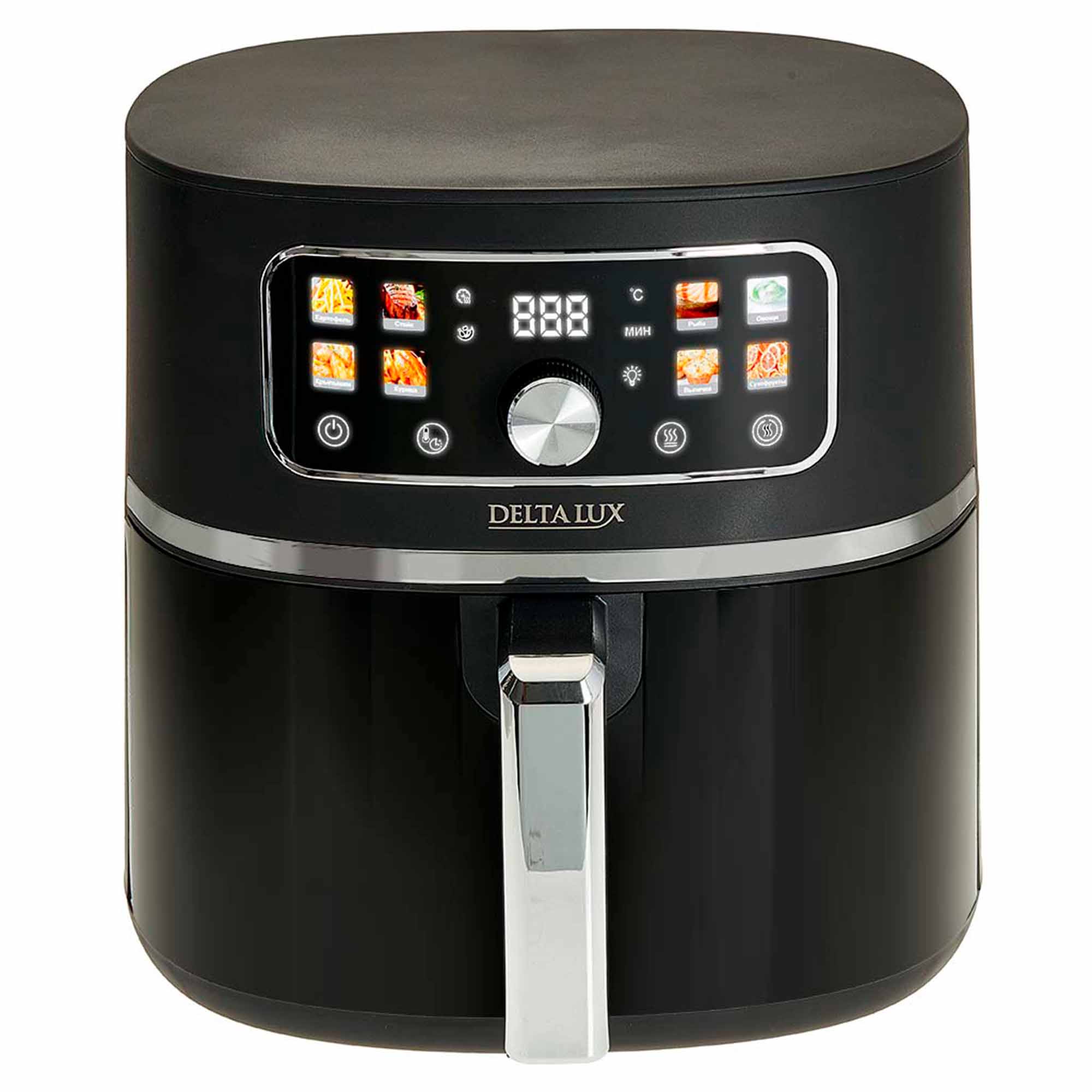 Аэрогриль DELTA LUX  DE-6701 черный: С ПОДСВЕТКОЙ 1750Вт,объем 7л(2)