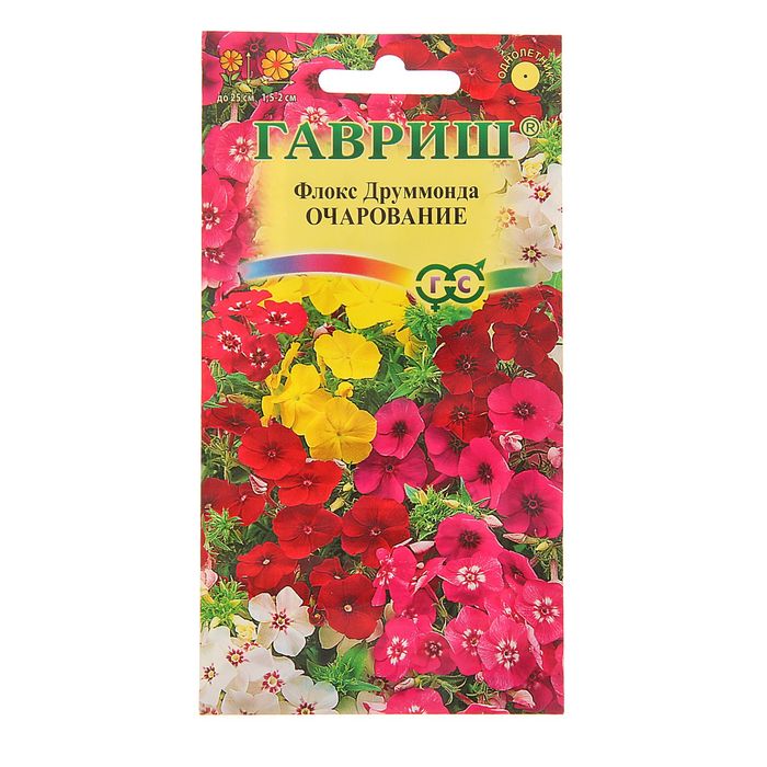 Семена цветы Флокс Очарование, Друммонда, смесь 0,05 г DH "Гавриш" ц/п