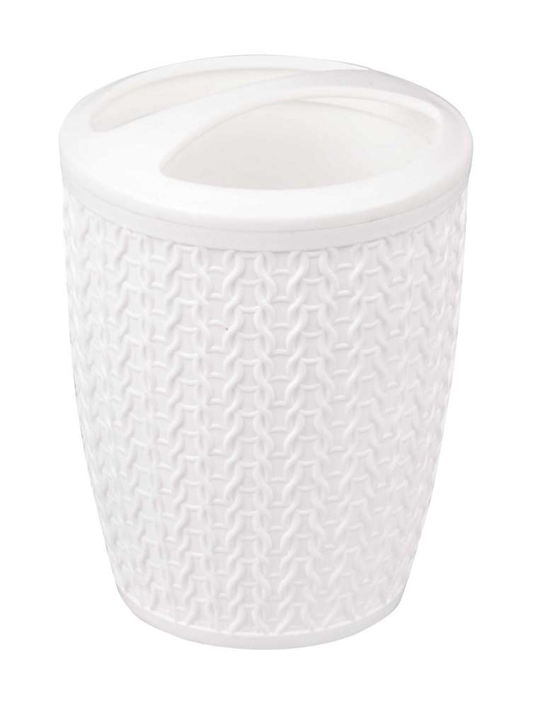 Подставка для зубных щеток "Вязаное плетение" белый