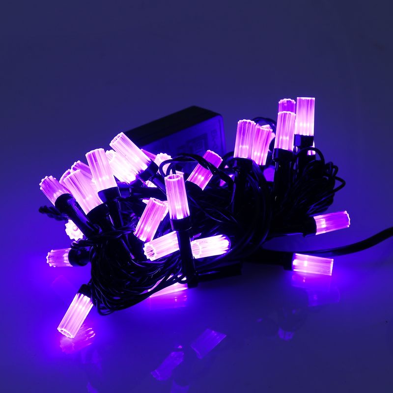 Гирлянда "Нить"  5м темная нить, 40 LED,  свечение фиолетовое