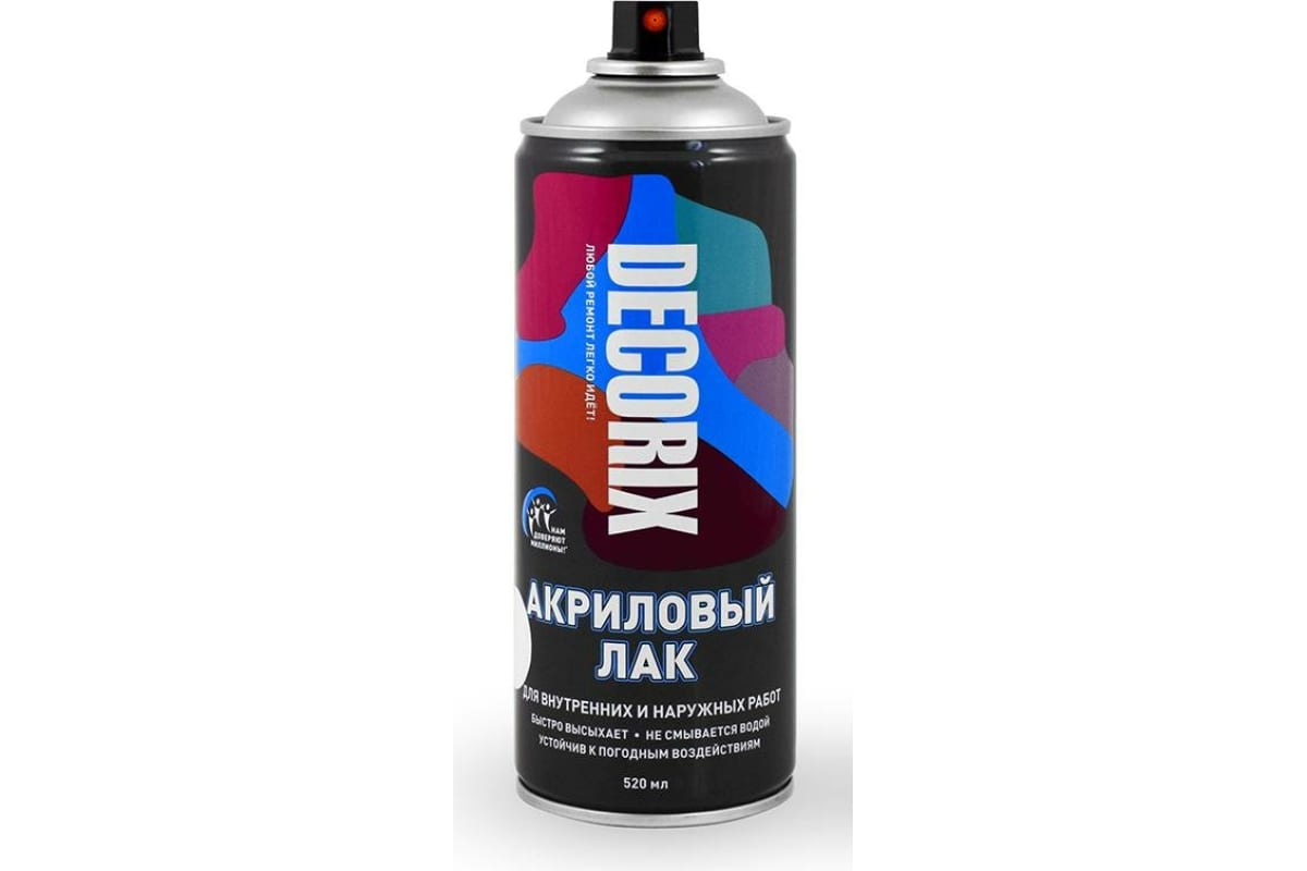 Лак аэрозольный 520мл DECORIX бесцветный матовый 0107-31DX  Лак аэрозольный 520мл DECORIX бесцветный матовый 0107-31DX