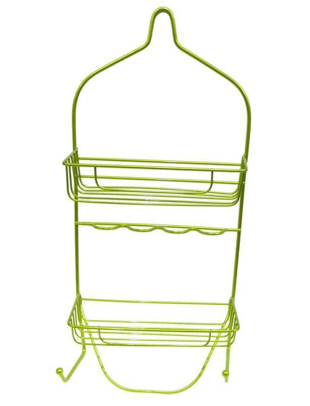 Полка прямая 2 ярусная 50х22х11см с мыльницей и 2-мя крючками  фиолетовая JC-4460/Е-0029 (24)