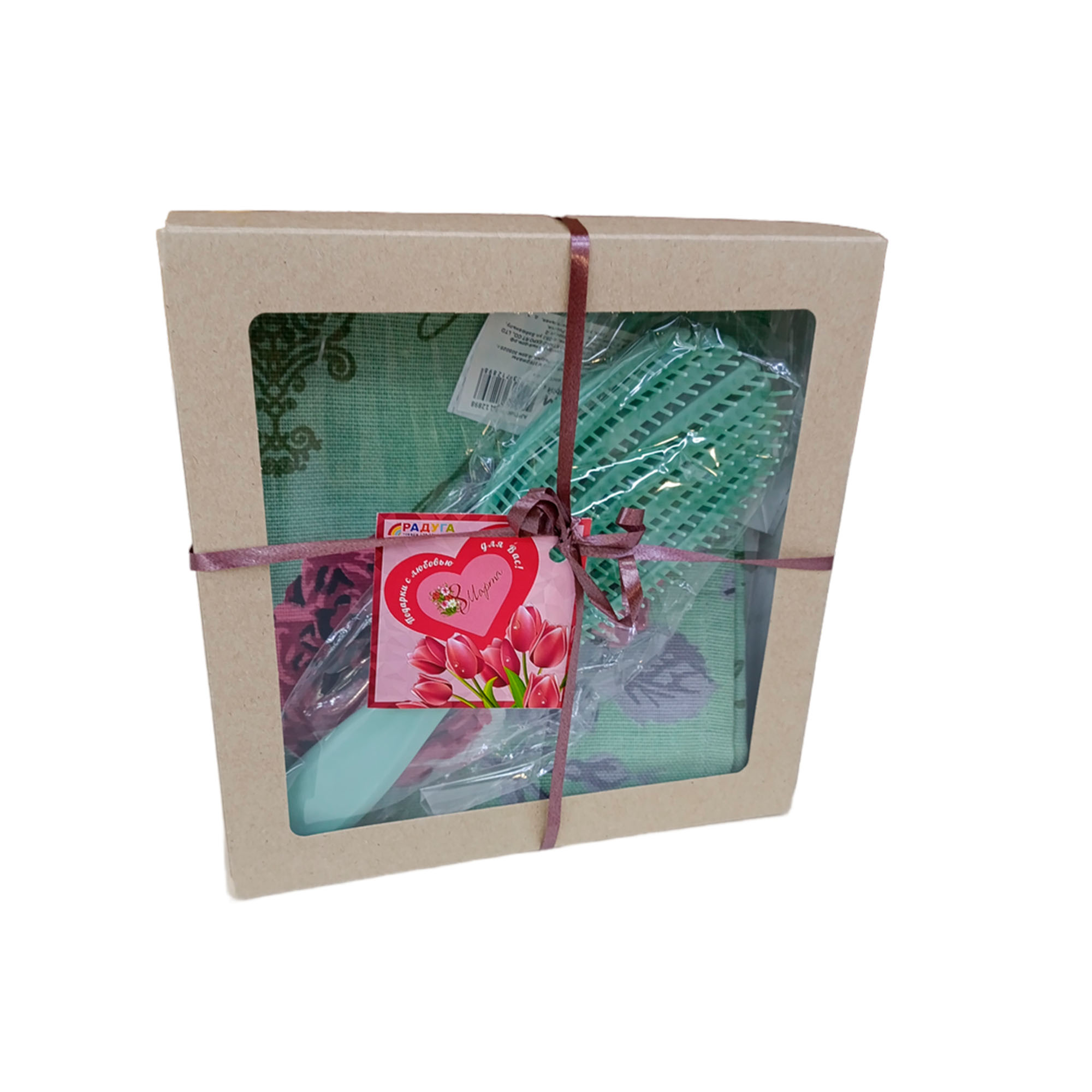 Набор женский №2 Подарок 8 Марта (полотенце, расческа)