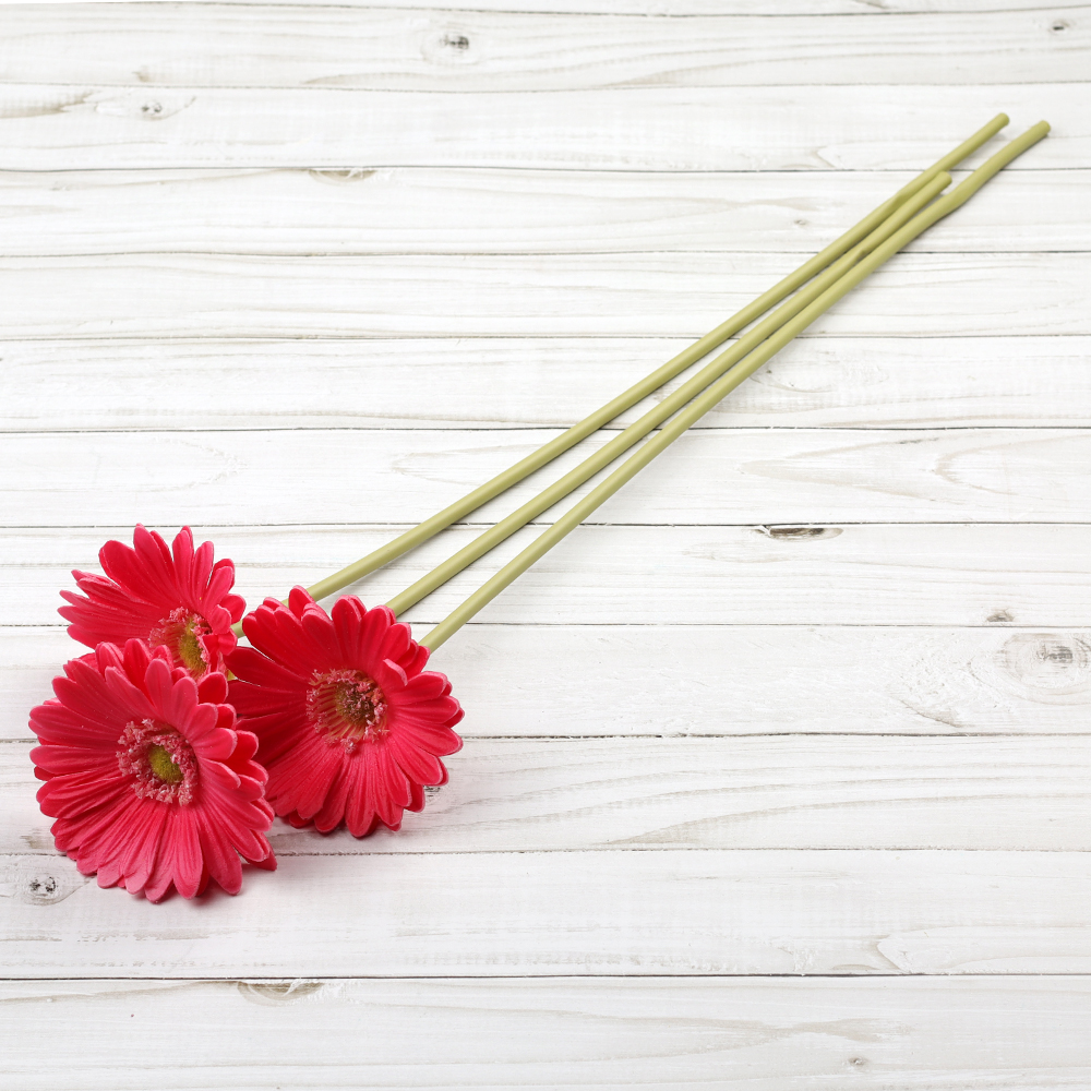 Цветок искусственный Гербера 43см малиновый / 1501 латэкс