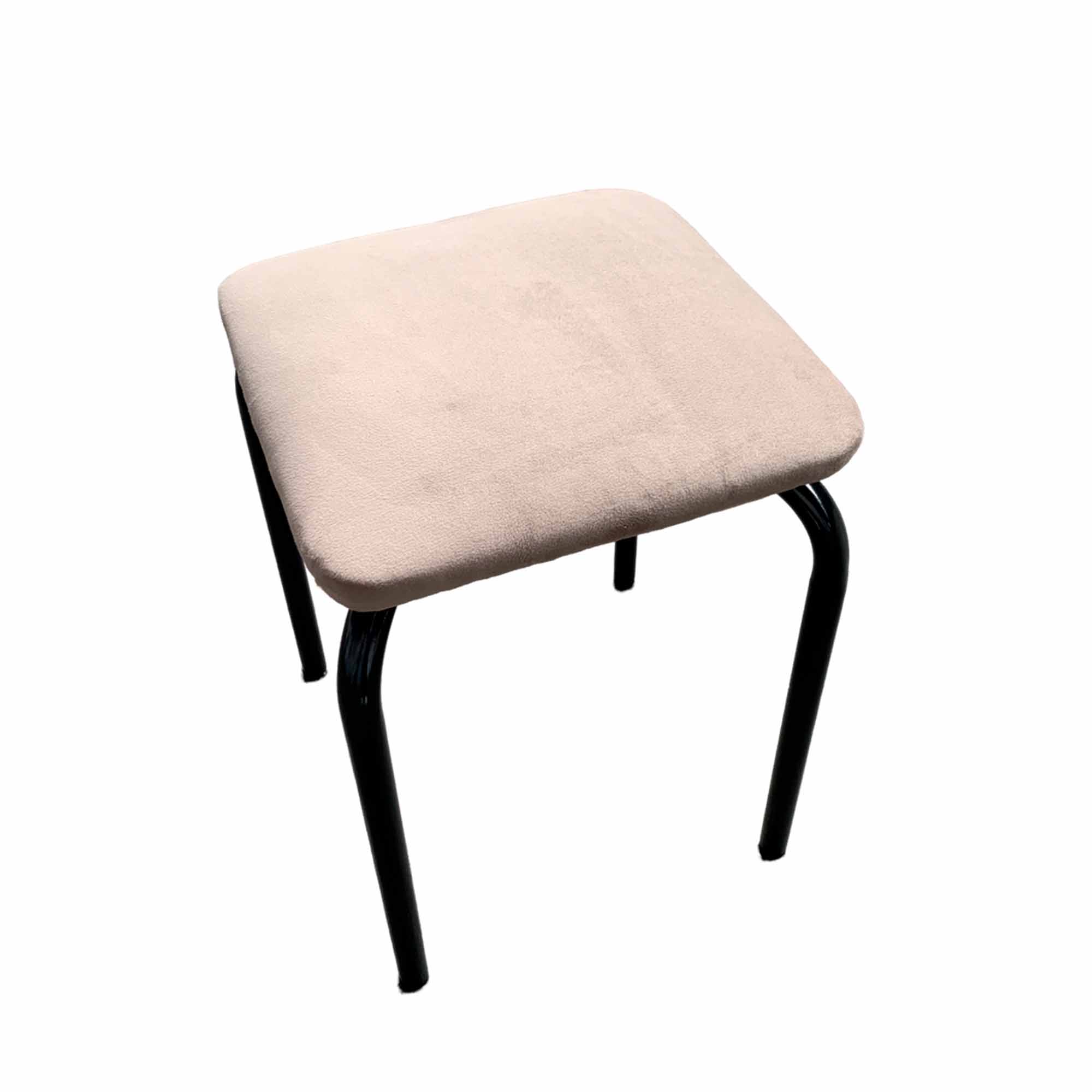 Табурет 22 квадрат велюр шторм 014 светло-коричневый на черн гл