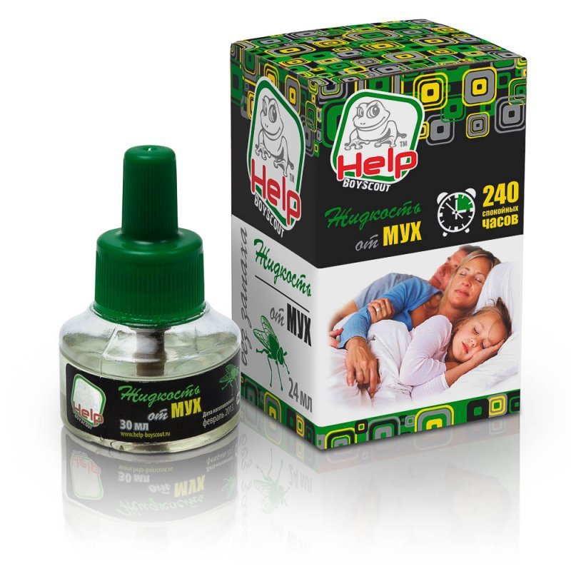 Жидкость от МУХ без запаха инсектицидная 240 часов  HELP 