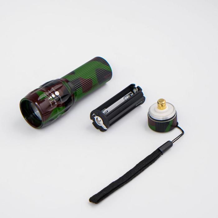 Фонарь ручной "Камуфляж", 3 ААА, 10 х 3.5 см 1527953