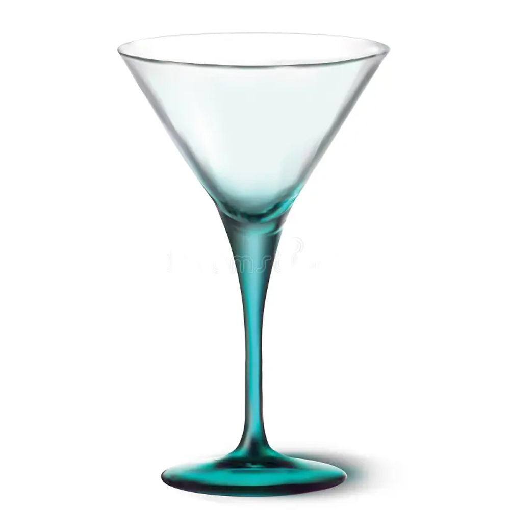 Бокал для мартини 175мл 3шт на ножке Norma бирюзовый