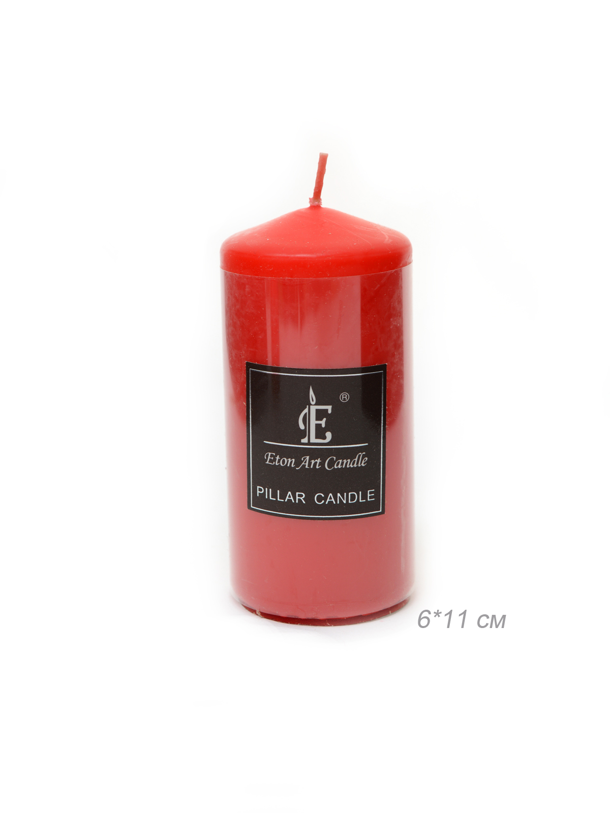 Свеча столбик 6х11см красная EY611R 