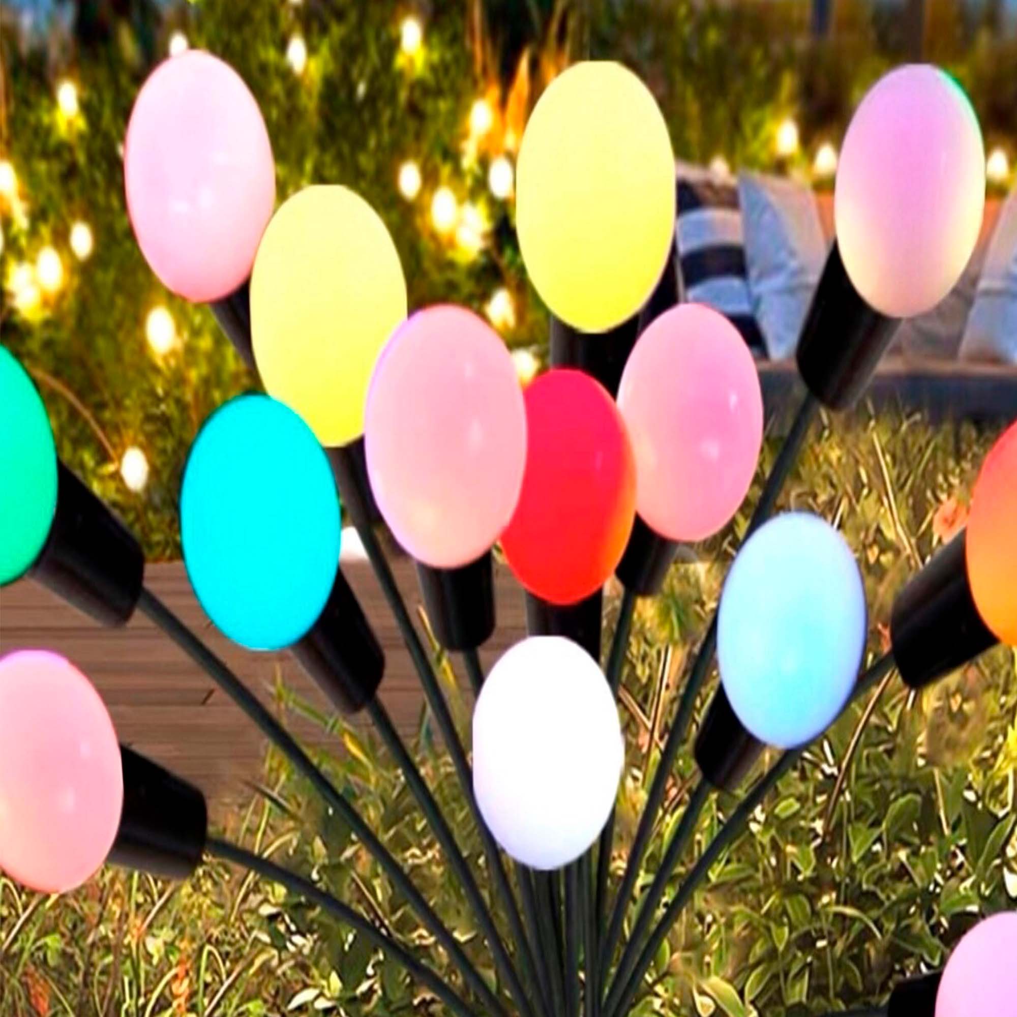 Светильник садовый на солнечной батарее 10 ламп цветной